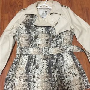 Coach python snakeskin pattern trench coat